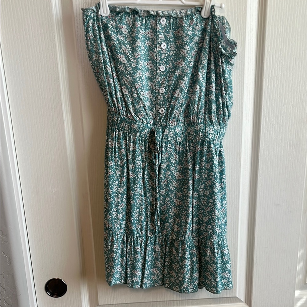 SHEIN Teal and White Floral Dress